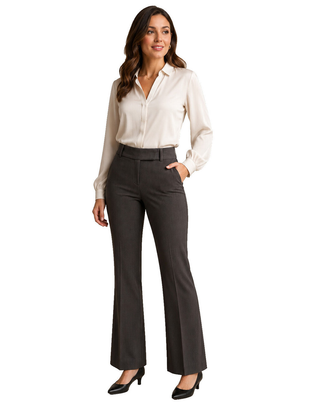 Rafaella Women's Graphite Dress Pants Size 6 Stretch Career Slacks NWT